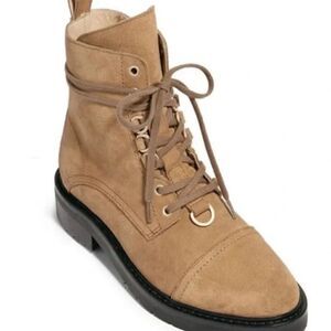 Allsaints Lira tan suede hiker combat boot